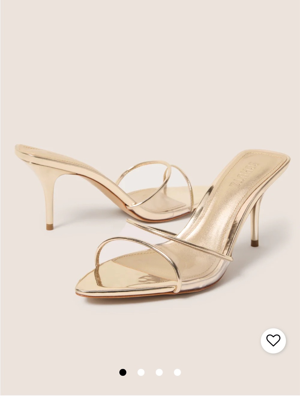Schutz worn once 8.5 transparent gold slide mule  sandals